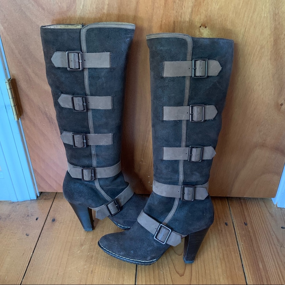 Sofft buckled heeled boots size 8